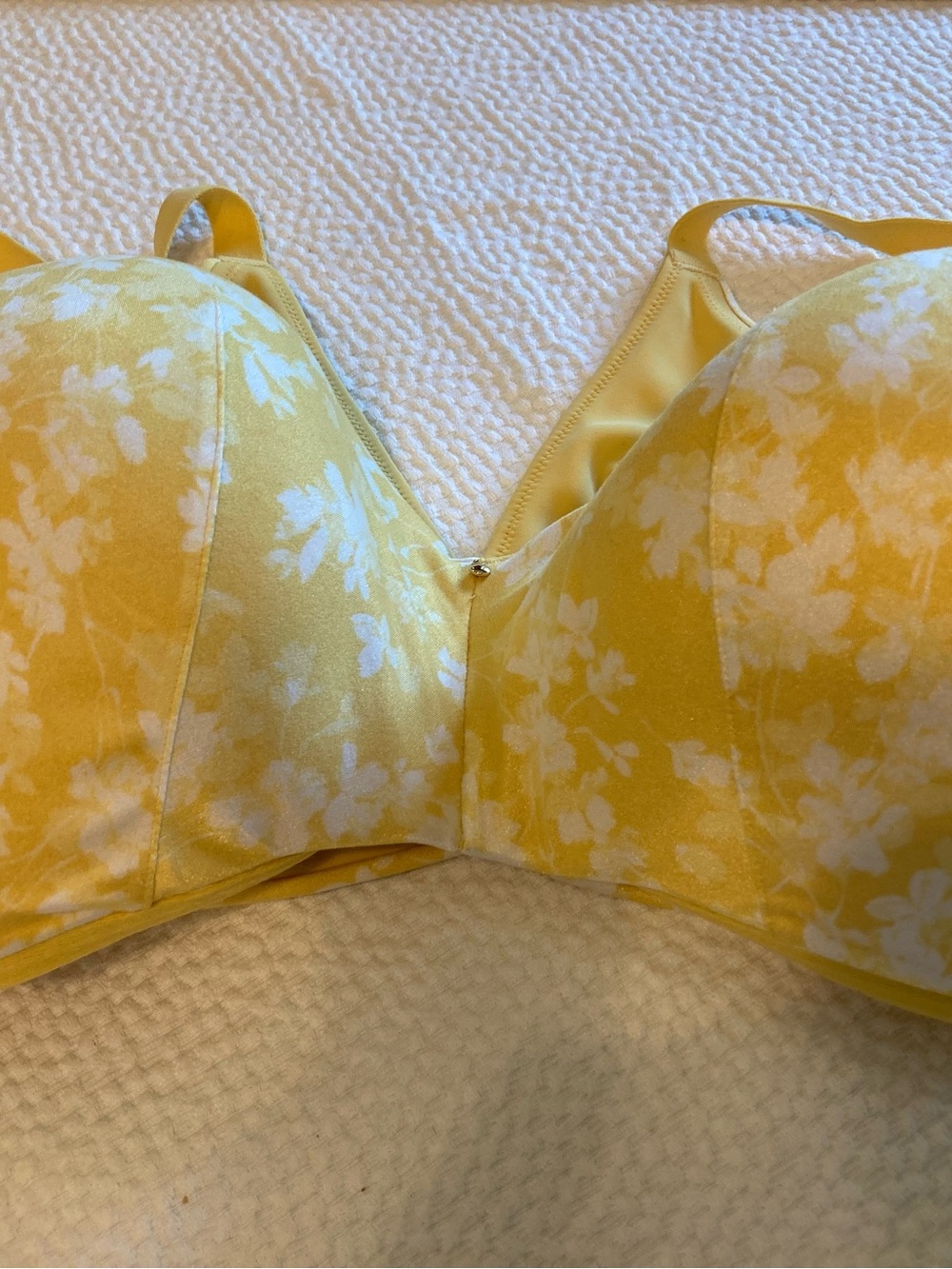 Cacique Yellow Floral Balconette  Bra 46G